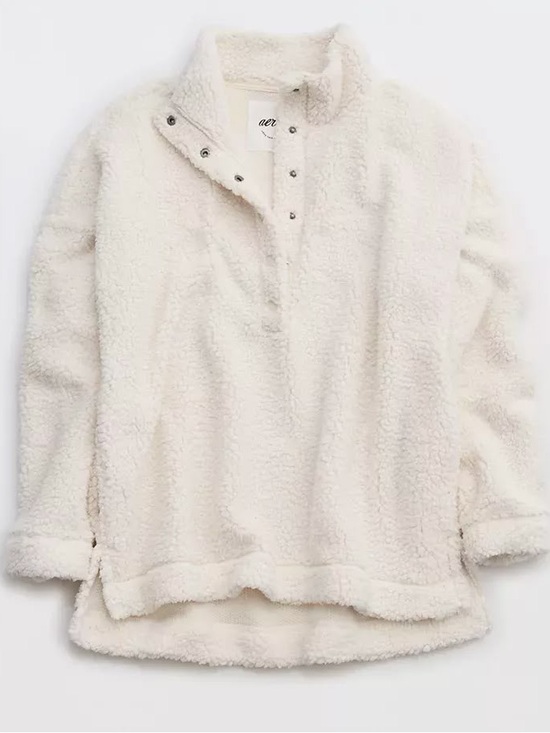 aerie Sweaters - Aerie 1/4 Button Pullover Sherpa SzXXL